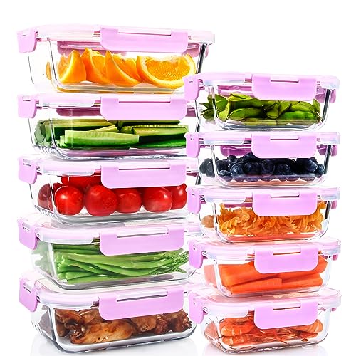 Glas storage containers with lids, 10-pack