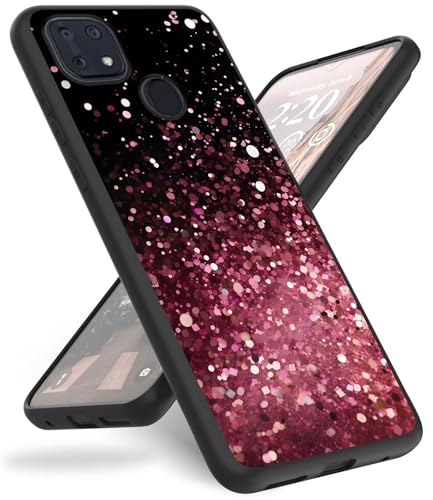 Mxfdegf Case for ZTE ZMax 10, ZTE Z6250 Phone Case,Slim Anti-Scratch Shockproof Durable Black Silicone Protective Cover Case for ZTE ZMax 10 / ZTE Z6250,Glitter Black Pink