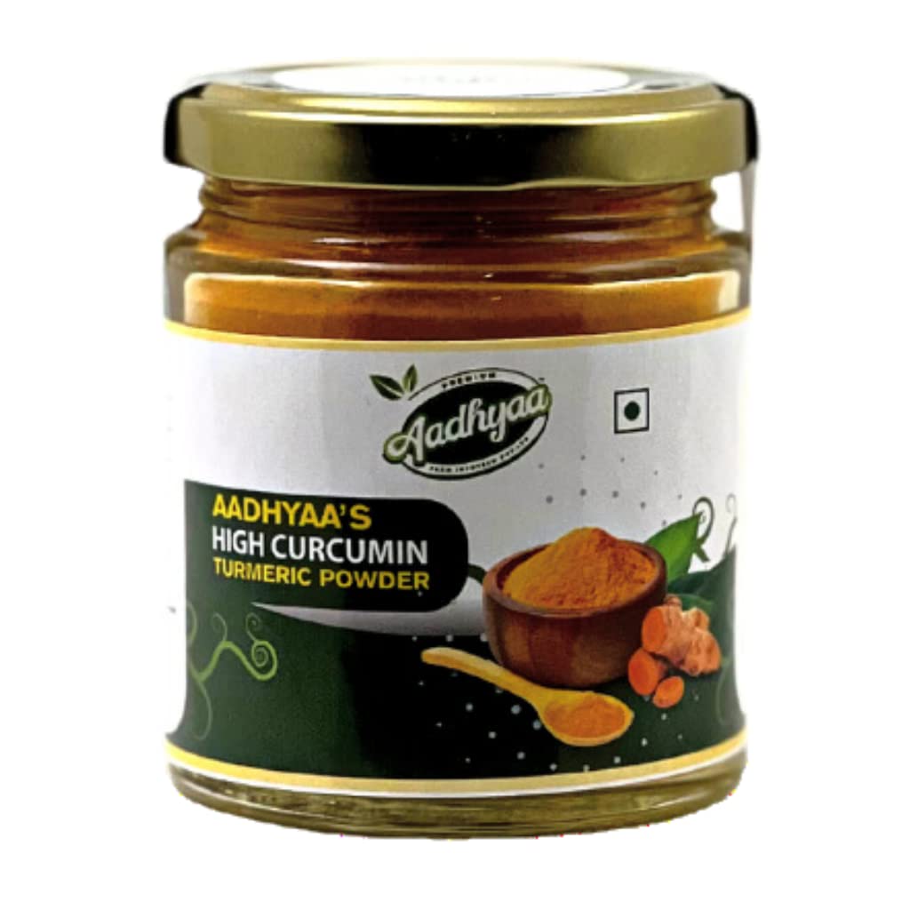 Aadhyaas High Curcumin Turmeric Powder | 9+% Curcumin | Raw, Pure Haldi, Organic Turmeric 100gms (B0BZRNY4X4) Amazon Price History, Amazon Price Tracker
