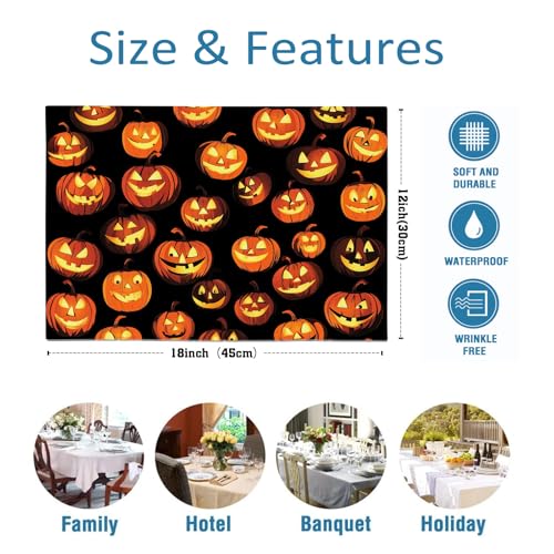 Sets de Table Thème d'Halloween Orange pour Fêtes Enfant - 8
