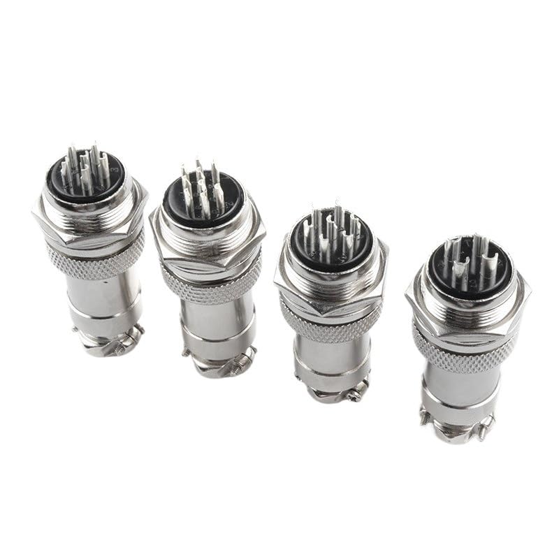 Set conector aviación GX20 6 pines metálico miniatura 1