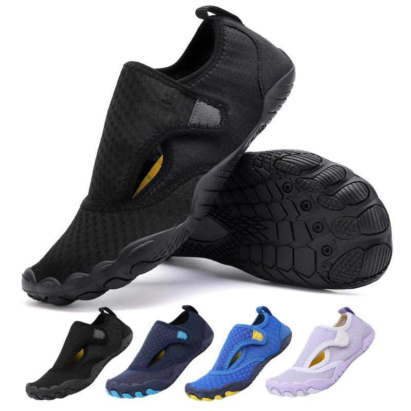 Escarpines Niño Niña Zapatillas de Agua Respirable Zapatos Agua Zapatos de Playa Descalzo de Secado Rápido Escarpines Piscina Calzado de Antideslizante Unisex 26-37 EU
