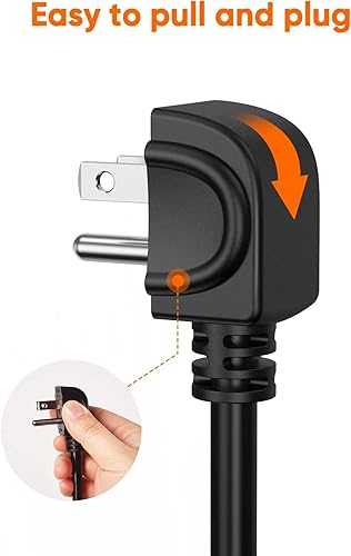 Miniatura 7 de CableCreation Cable de alimentación universal de 10 pies 18 AWG para NEMA 5-15P tipo ángulo a cable de ángulo IEC320 C13, 9.8 ftnegro