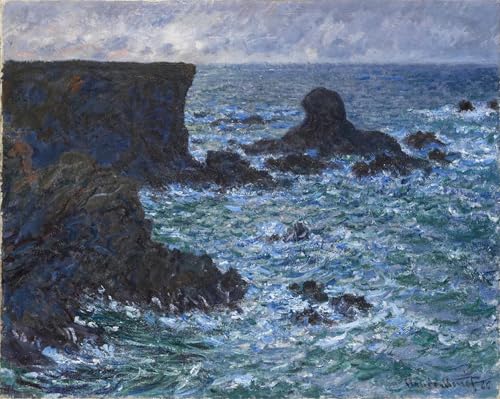 Affiche Claude Monet Rochers à Port Coton toile impression portrait 60x90cm