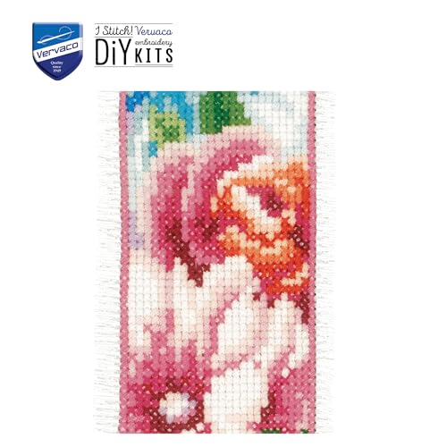 Image of Vervaco Cross Stitch Bookmark Kit Flowers and Butterflies (Set of 2) 2.4 inch x 8 inch