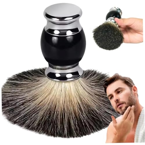 Pincel de afeitado de 1 por ciento, malla ultra suave Badger Cabello de afeitar con mango de comodidad, genere una espuma espesa y lujosa con cepillo de afeitado para el regalo del día de los pa.
