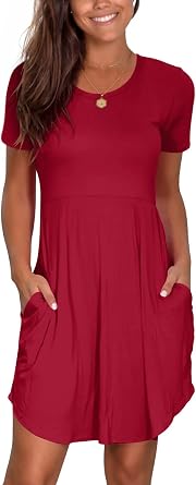 Nova In Sky Womens 2026 Casual Dresses Short Sleeve Summer Dress Loose Fit Sundress with Pockets