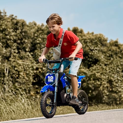 Elektro Motorrad Kinder, Elektromotorrad mit 36V 5.2Ah Batterie, 8/13/25 KMH Geschwindigkeitsmodus, 22 km Reichweite, 12 Zoll Luftreifen, LED, doppelte Stoßdämpfung, Motorrad für 3–10-Jährige – Bild 7