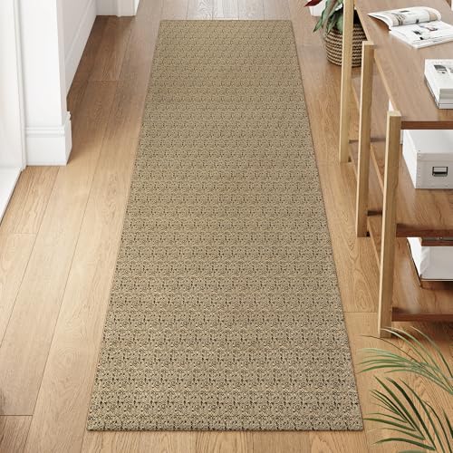 Collive Washable Hallway Runner Rug, Farmhouse Non Skid Kitchen Runner Rug 2x8 Boho Entryway Rugs, Black/Natural Cotton Braided Modern Carpet Runners for Bedside Doorway Kitchen Floor