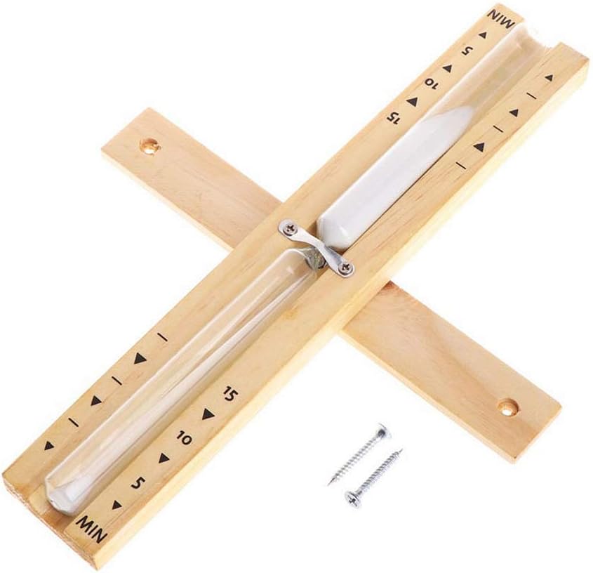 Hourglass Sauna 15 Minutes Wooden Sand Glass Sauna Accessories Timepiece Sandclock Sauna Timer with Rotating Hourglass Heat Resistant Wall Mounting Environmentally Friendly Sauna Hourglass