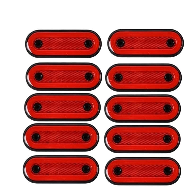 Autopartes 10 Uds 12V-24V Luz De Posición Lateral Luces Reflectoras Luces De Liquidación Para Isuzu Para Camión Remolque Autobús Furgoneta (Red)