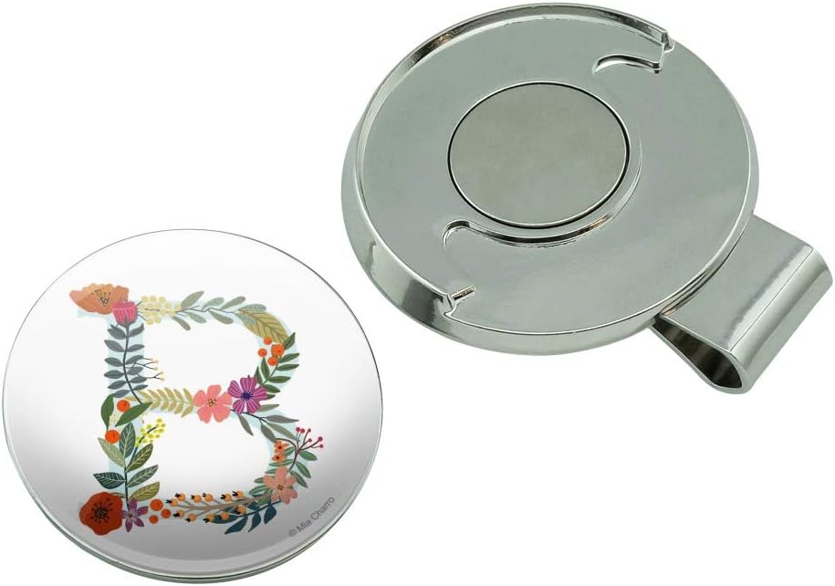 review GRAPHICS & MORE Letter B Floral Monogram Initial Golf Hat Clip with Magnetic Ball Marker