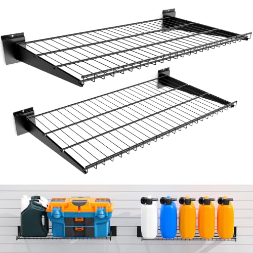2 Pack Heavy Duty Slatwall Shelves (24x16.5 Inch)