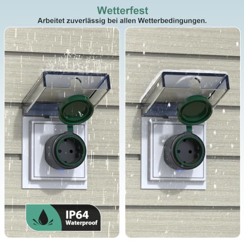 EIGHTREE IP64 Waterproof Outdoor Smart WiFi Socket with Power Monitoring - 16A