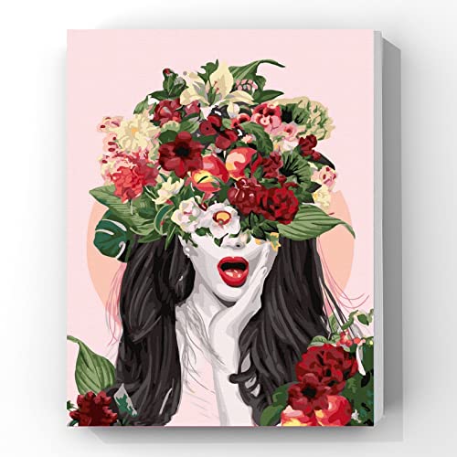 Grebesy Peinture par numéros pour adultes et enfants, cadeau peinture à l'huile par numéros pour adultes et filles, 40 x 50 cm encadré Cover