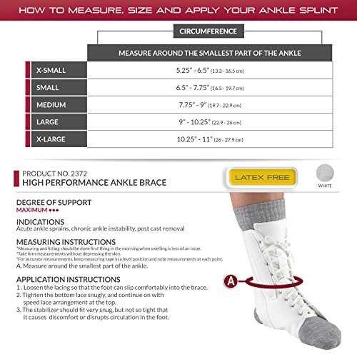 Otc Ankle Splint, Canvas Lace-Up, Rigid Metal Stays, Large #TOP2