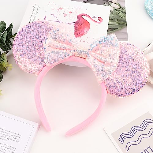 Image of DRESHOW Mouse Ears Bow Headbands Glitter Party Decoration Cosplay Costume for Women