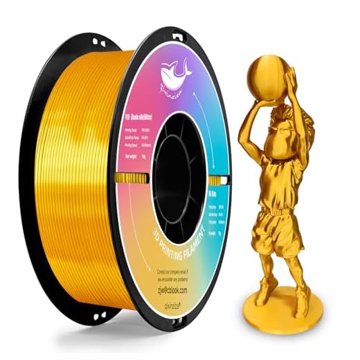 qixinziza Silk PLA Filament 1.75mm, Shiny Silky Surface 3D Printer Filament, Shiny Metallic-Like Finish, Dimensional Accuracy ±0.02mm, 1kg Spool (2.2lbs) Fits Most FDM 3D Printers (Silk Gold)