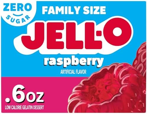 Jell-O Raspberry Sugar Free Gelatin, 0.6 Ounce (Pack of 24)
