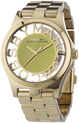 Marc Jacobs - Reloj Analógico de Cuarzo para Mujer, Correa de Acero Inoxidable Color Dorado