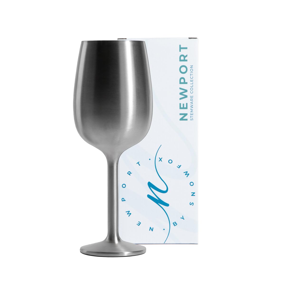 Newport Stemware Collection - Copa de vino de acero inoxidable aislada al vacío, copa de vino ligera, irrompible y las bebidas se mantienen frías, base de silicona antideslizante, copas de cóctel, 12