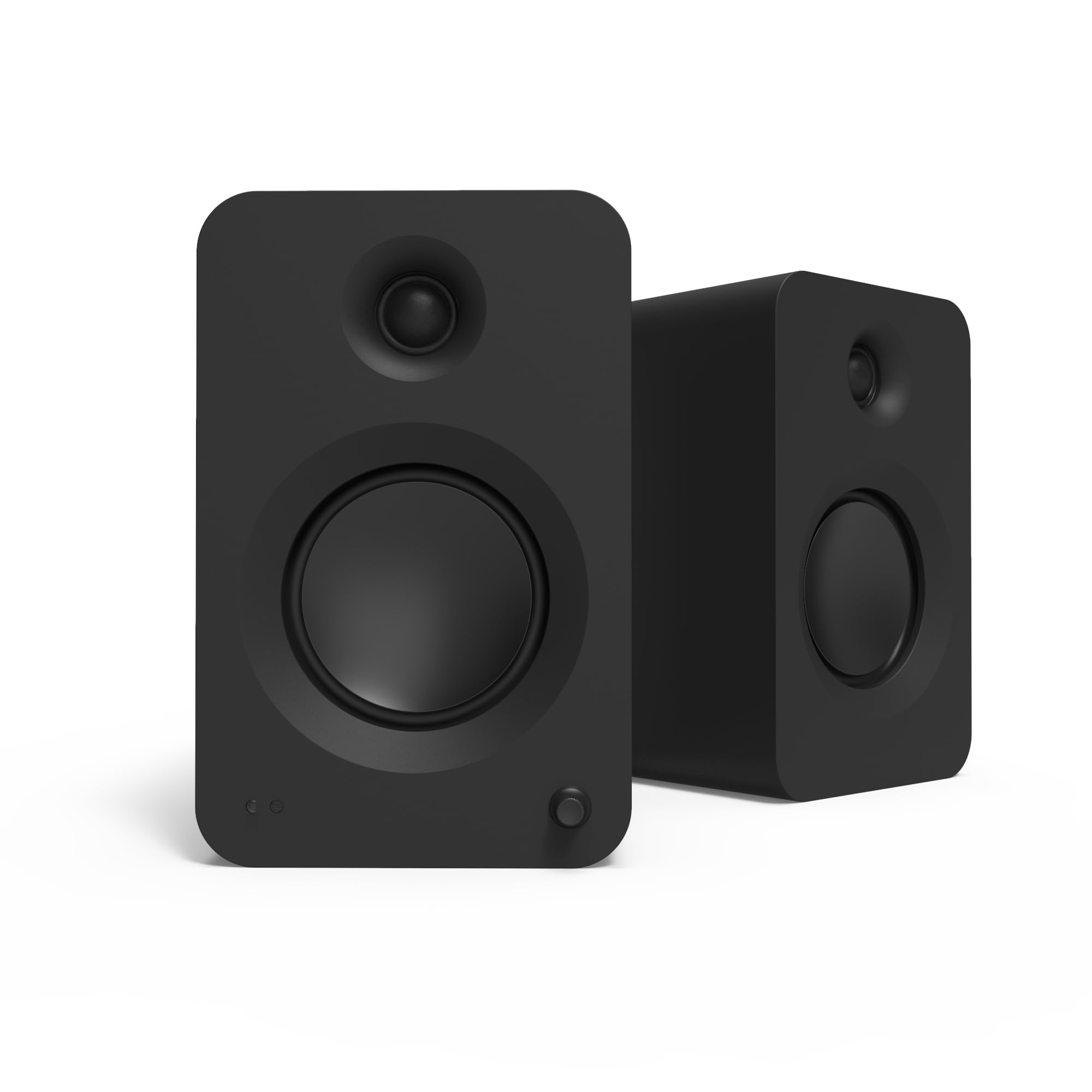 Kanto REN MB Bluetooth Powered Bookshelf Speakers - Matte Black Pair with a SUB8VMB Sealed Powered 8