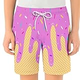 Ice Cream Shorts for Kids Boys Girls Drawstring Waist Print Track Shorts 2026 Fashion Summer Cute Preppy Active Pant