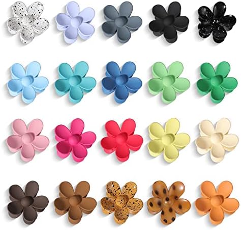 MINXIAN Hair Claw Clips, Matte Flower Hair Clips, for Women and Girls 20PCS 20 Color.