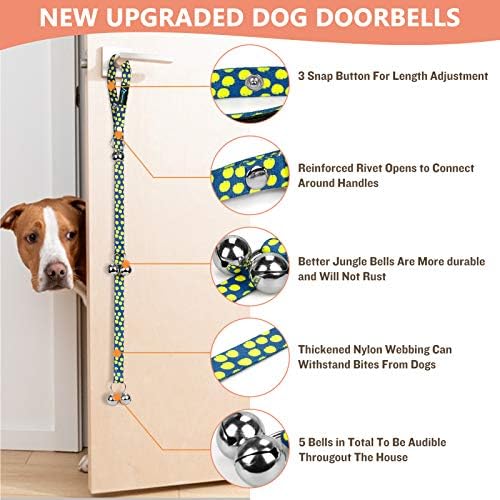 PuppyDoggy Dog Doorbells for Potty Training with 7 Bells 3 Adjustable Buttons and Holiday Bells Halloween Christmas for Dog Training Housebreaking (1 Pack, Green)