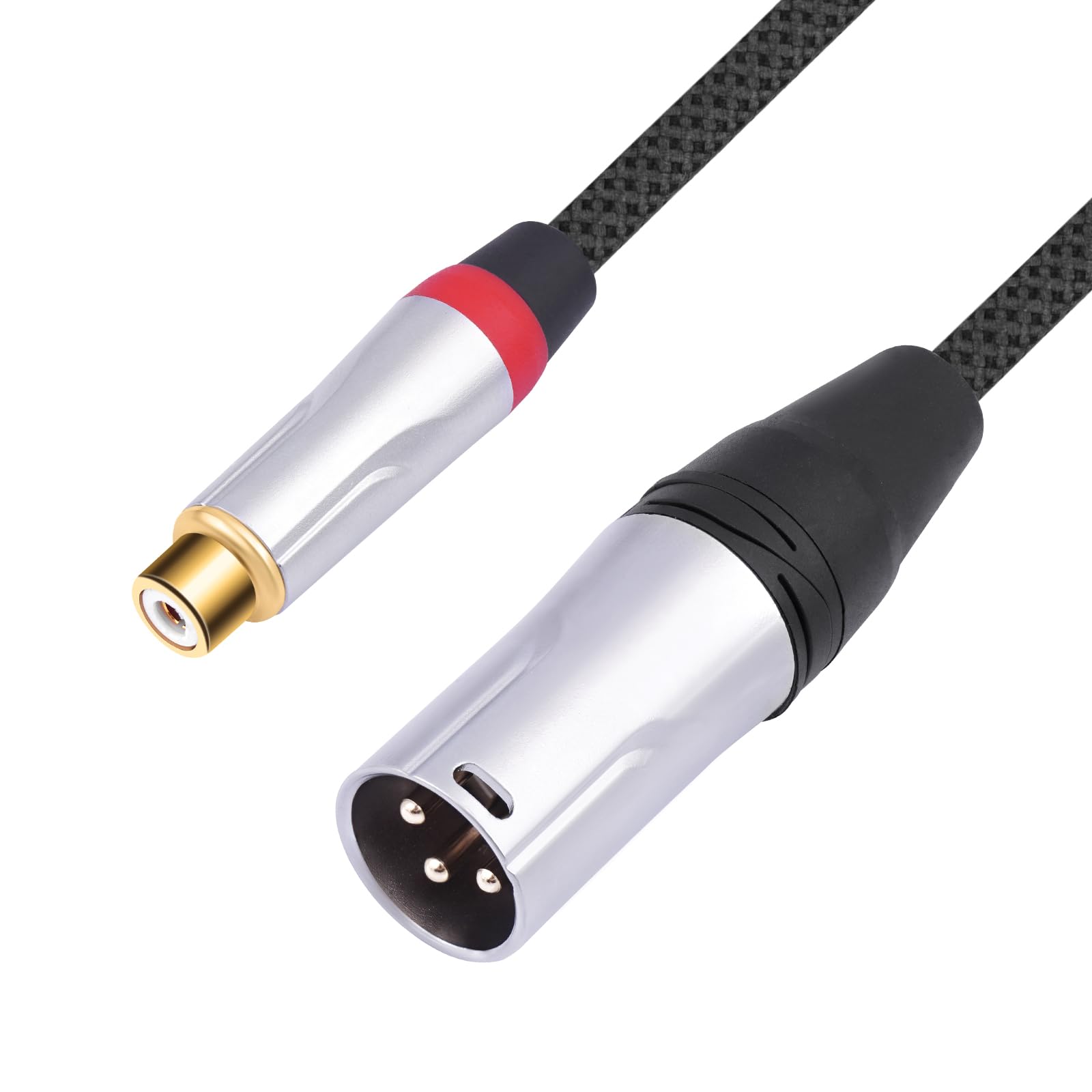 2 x kabel audio RCA żeński na 3-pinowy męski kabel audio; balans XLR męski na RCA żeński niesymetryczny, mikser, wzmacniacz mocy, kabel odtwarzacza audio