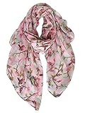 Size: 33.4"Wx70.9"L(85CMx180CM). Holiday Pink Scarf Gift for your daughter, girls, young ladies; Thoughtful birthday gift ideas. Material: voile, lightweight thin cotton fabric, softness and comfort; Feature: Vivid Birds and Blooming Florals Scarf; E...