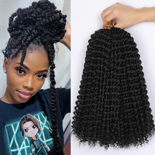 Passion Twist Hair, 7 Packs 12 Pouces Crochet Braids Meches Pour Tresses Africaine Water Wave Pour YDDM Hair Extension 1B#
