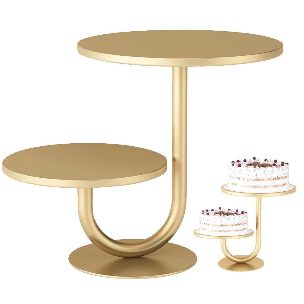 Fini les tables encombrées | Support à cupcakes à 2 niveaux doré pour optimiser vos fêtes