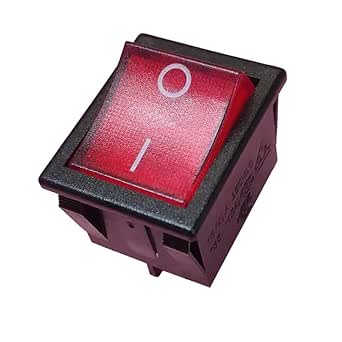 Mini Tuimelschakelaar 10 Ampère knopkleur rood
