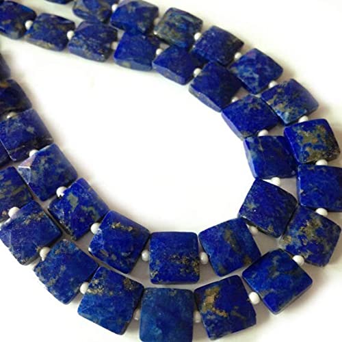 Lapis lazuli véritable en perles carrées facettées pour création joaillerie de luxe