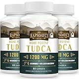 TUDCA ultra fuerte (1200 mg por porción), 180 cápsulas - Sales biliares de ácido tauroursodesoxicólico, suplemento hepático | Sin OMG, sin gluten (3 Pack)