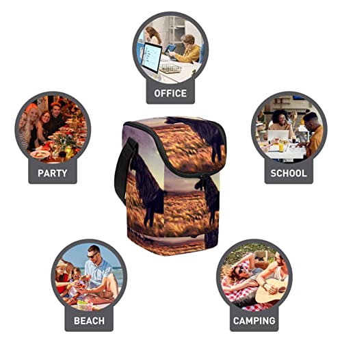 Bolsa de almuerzo porta alimentos térmico lonchera de unicornio para oficina y campo 4