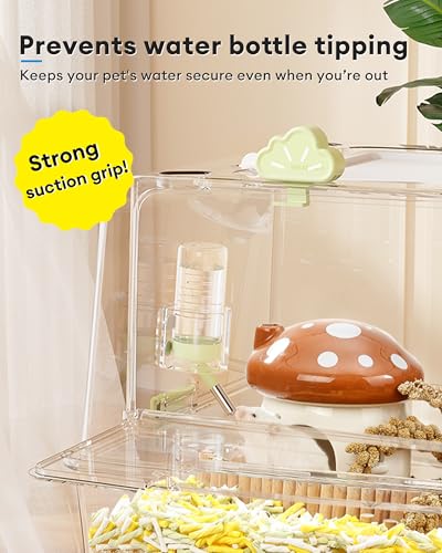 BUCATSTATE Hamster Water Bottles Holder with Magnetic, Drop-Resistant Water Bottle Stand with Adjustable Height, Fits Bottles up to Dia 2 inches, for Hamsters Small Pets (Only Water Bottle Holder) - Image 5
