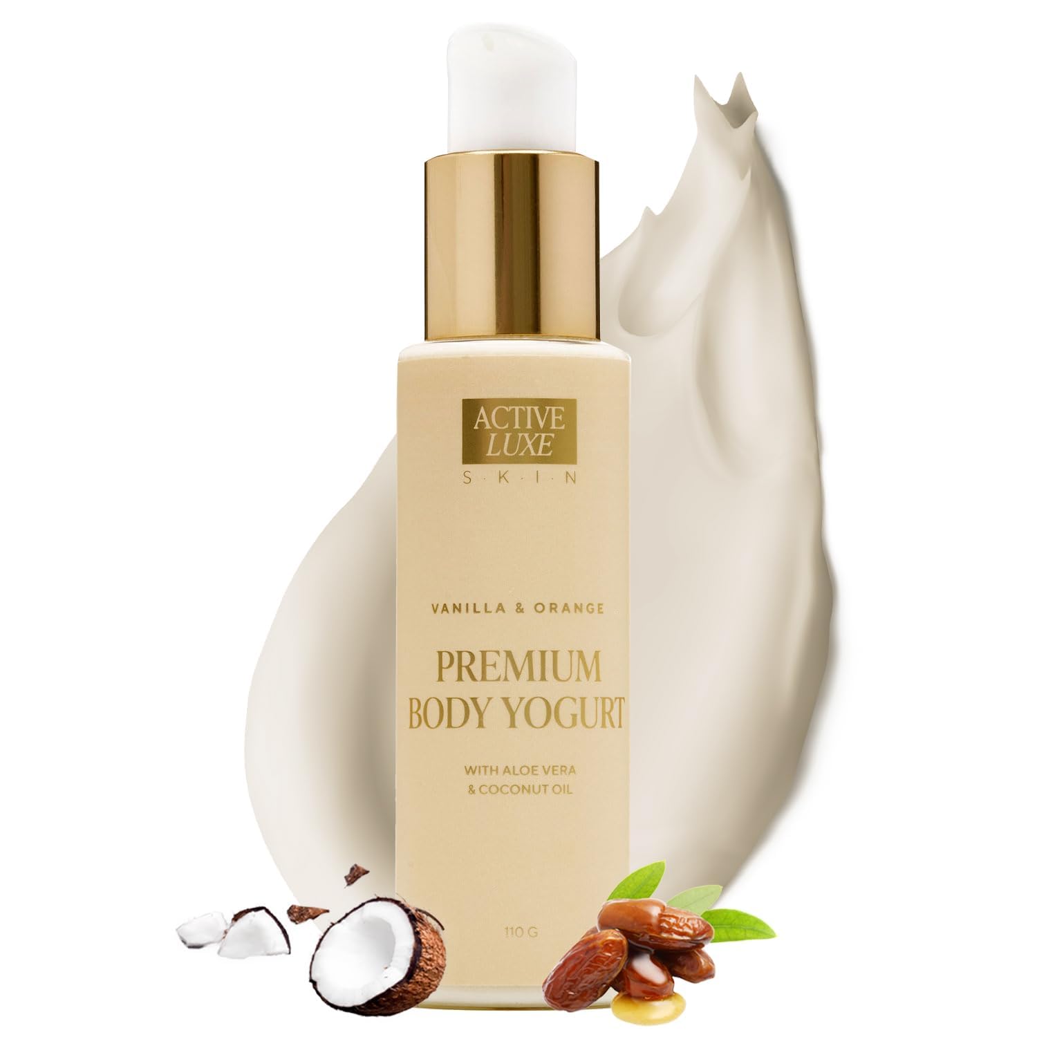 Active Luxe Premium Body Yogurt – Balsam After Sun, 110 g | z Aloesem & Olejem Kokosowym, Nawilżająca Pielęgnacja After Sun dla Twarzy & Ciała, Naturalna Skincare