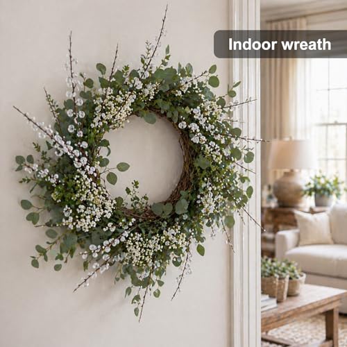 Wootkey 5 Pcs 29.5" Long Jasmine Artificial White Flowers Fake Patriotic Flowers Bouquet Faux DIY Floral Art Plants for 4th of July Graduation Home Kitchen Wedding Outdoor Yard Vas image 4