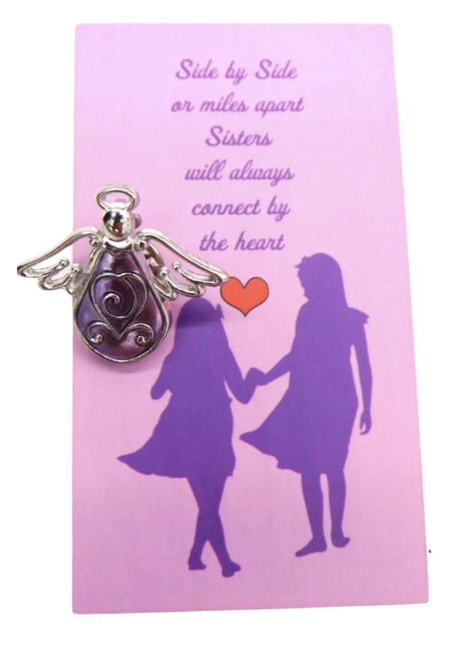 Sister Angel Lapel Pin Set Metal Brooch with Holy Prayer Card Fashion Jewlery Gift for Her3