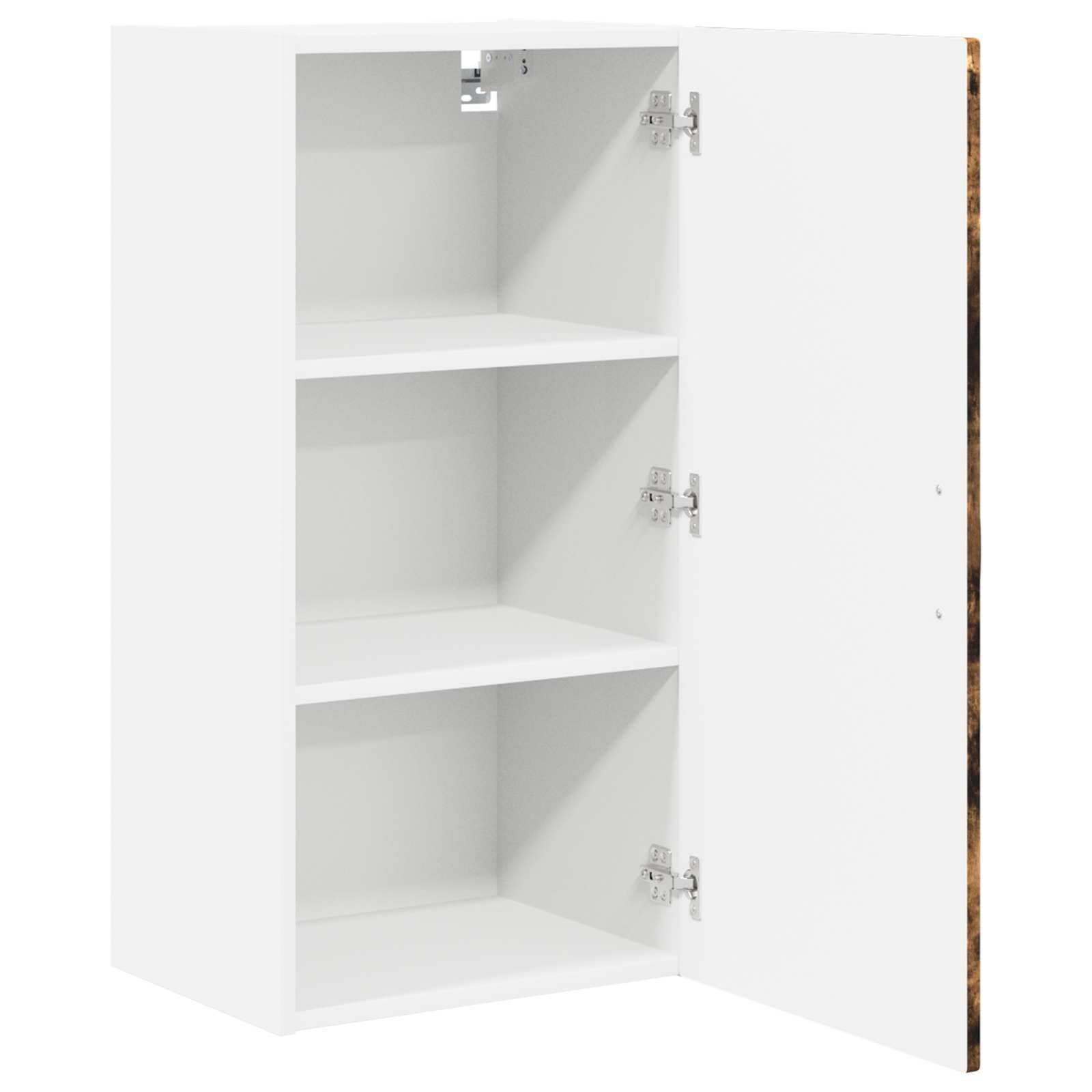 Porto - Armadietto da parete in legno di rovere affumicato, 40 x 31 x 80 cm, 2 ante, 3 ripiani, mobile da cucina, dispensa, armadietto pensile, adatto per riporre oggetti e stoviglie