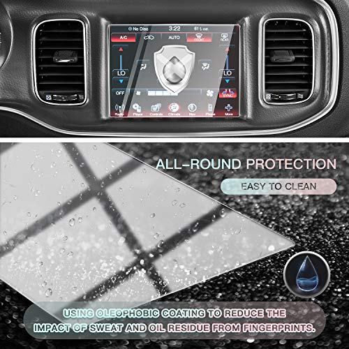 Image of CDEFG Car Screen Protector Center Control Navigation Touch Screen Protector for Dodge Charger Uconnect 2011-2019, Tempered Glass HD Scratch Resistance (2011-2019 Charger 8.4IN)