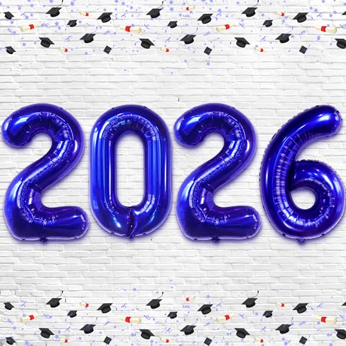 Image of Blue 2026 Balloons 42 Inch, Giant - Blue Graduation Decorations 2026, Foil Number 2026 Graduation Balloons Class of 2026 Decorations | Graduation Party Decorations | Prom Decorations 2026, Katchon