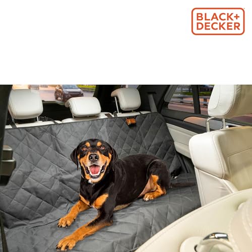 BLACK+DECKER Car Rear Seat Cover - Universal - Waterproof - 123 x 140 cm - Black - Image 3