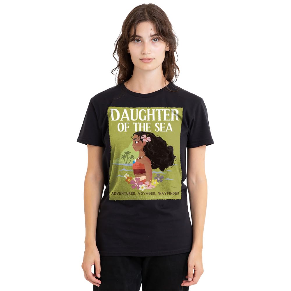 Moana Daughter of the Sea Ladies T Shirt, Black, XX-Large