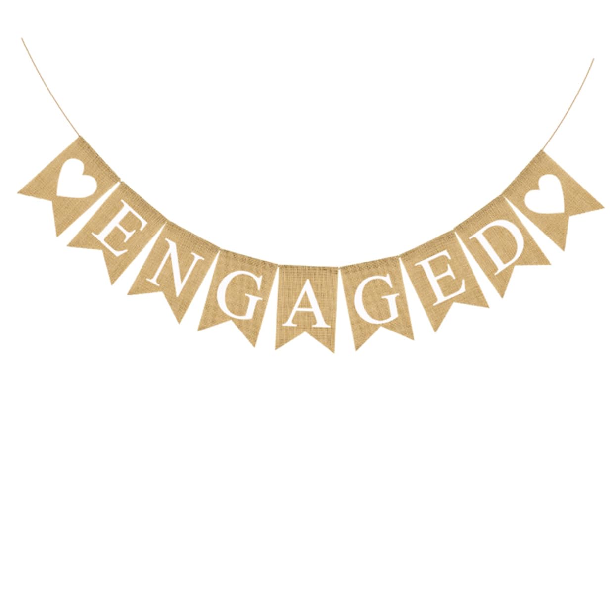 Abaodam 3stücke Hochzeitsbanner Engaged Mit Herz-design Mehrfarbige Wimpelkette Aus Strapazierfähigem Leinen Für Verlobungsfeiern Hochzeiten Valentinstag Und Romantische Anlässe