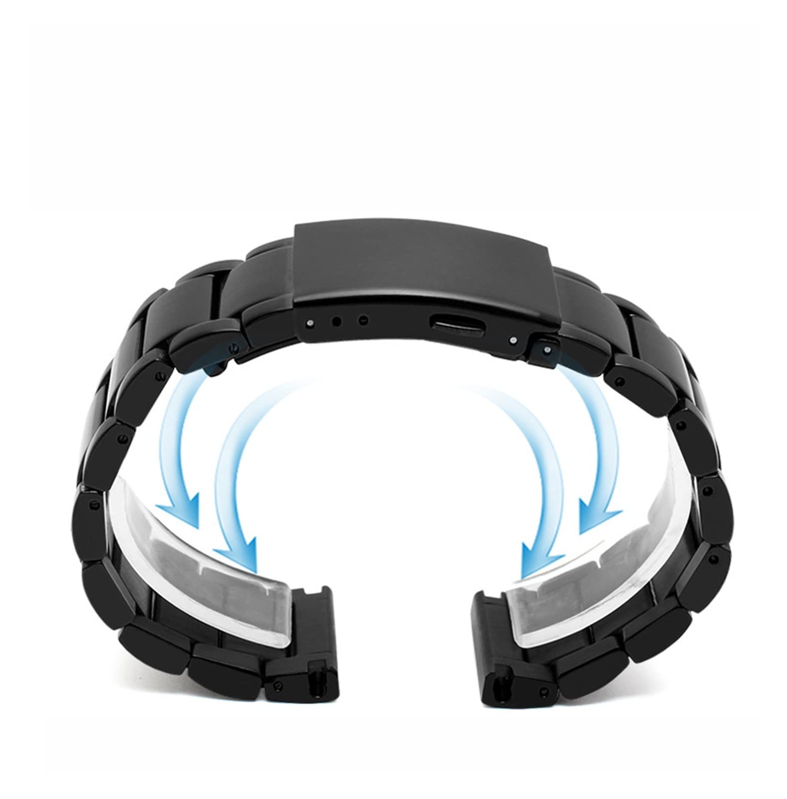 yingyingjia Cinturino For Orologio In Acciaio Inossidabile Bracciale In Metallo Di Ricambio Di Lusso Da Uomo Lucido Argento