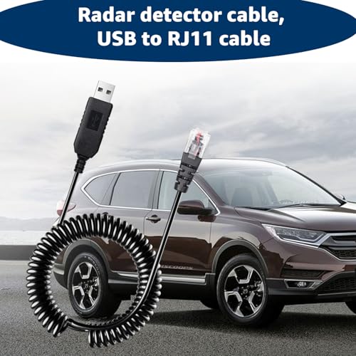 Cable RJ11 para detector de radar compatible con Escort Radenso Cobra cable USB 5V 12V 6