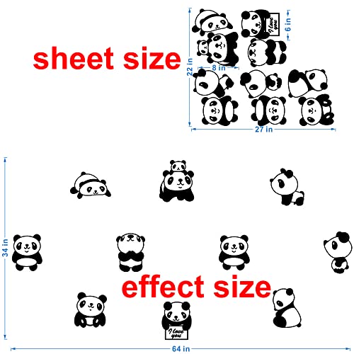 Vinilo Decorativo de Pared Panda Pequeño 10 Pzs 86x163 cm miniatura 2